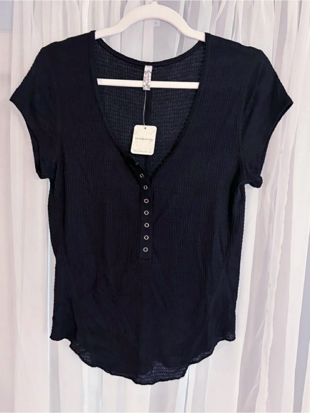 FREE PEOPLE WAFFLE KNIT TOP